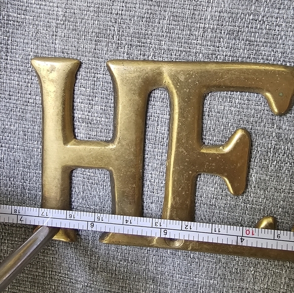 Vintage Brass Porcelain 'His and Hers' Wall Hooks - Picture 8 of 8